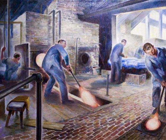 Off-Hand Blowing Glass